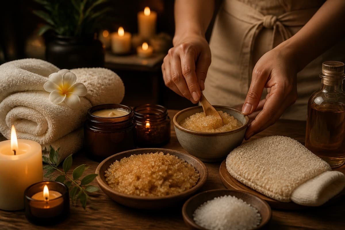 Body Scrub home-service massage atmosphere